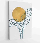 Botanical and gold abstract wall arts vector collection. 2 - Moderne schilderijen – Vertical – 1875717850 - 50*40 Vertical