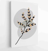 Botanical and gold abstract wall arts vector collection. 2 - Moderne schilderijen – Vertical – 1876883188 - 50*40 Vertical