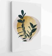 Botanical and gold abstract wall arts vector collection. 4 - Moderne schilderijen – Vertical – 1877836600 - 40-30 Vertical