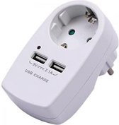 V-TAC - Randaarde Stekker met 2X USB 2A -Wit