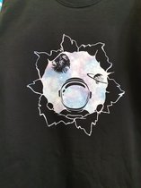 Spacemain in Space Main T-shirt zwart - Maat  L- Trippin Balls – Space - Universe - ALLE MATEN