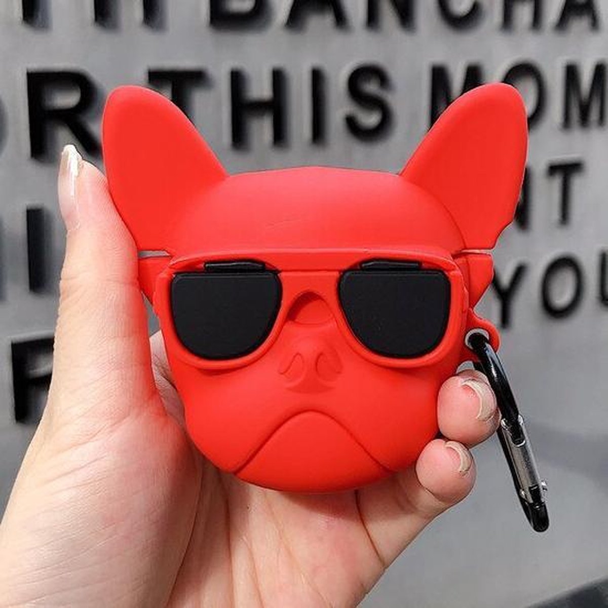 Airpods Hoesje - Airpods Case - Dieren - French Bulldog - Frenchie - Rood - Sinterklaas Cadeautjes - Schoencadeautjes Sinterklaas
