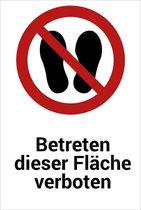 Betreten dieser Fläche verboten tekstbord - kunststof 210 x 148 mm (A5)