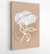 Botanical wall art vector set. Foliage line art drawing with abstract shape. 3 - Moderne schilderijen – Vertical – 1861710925 - 80*60 Vertical
