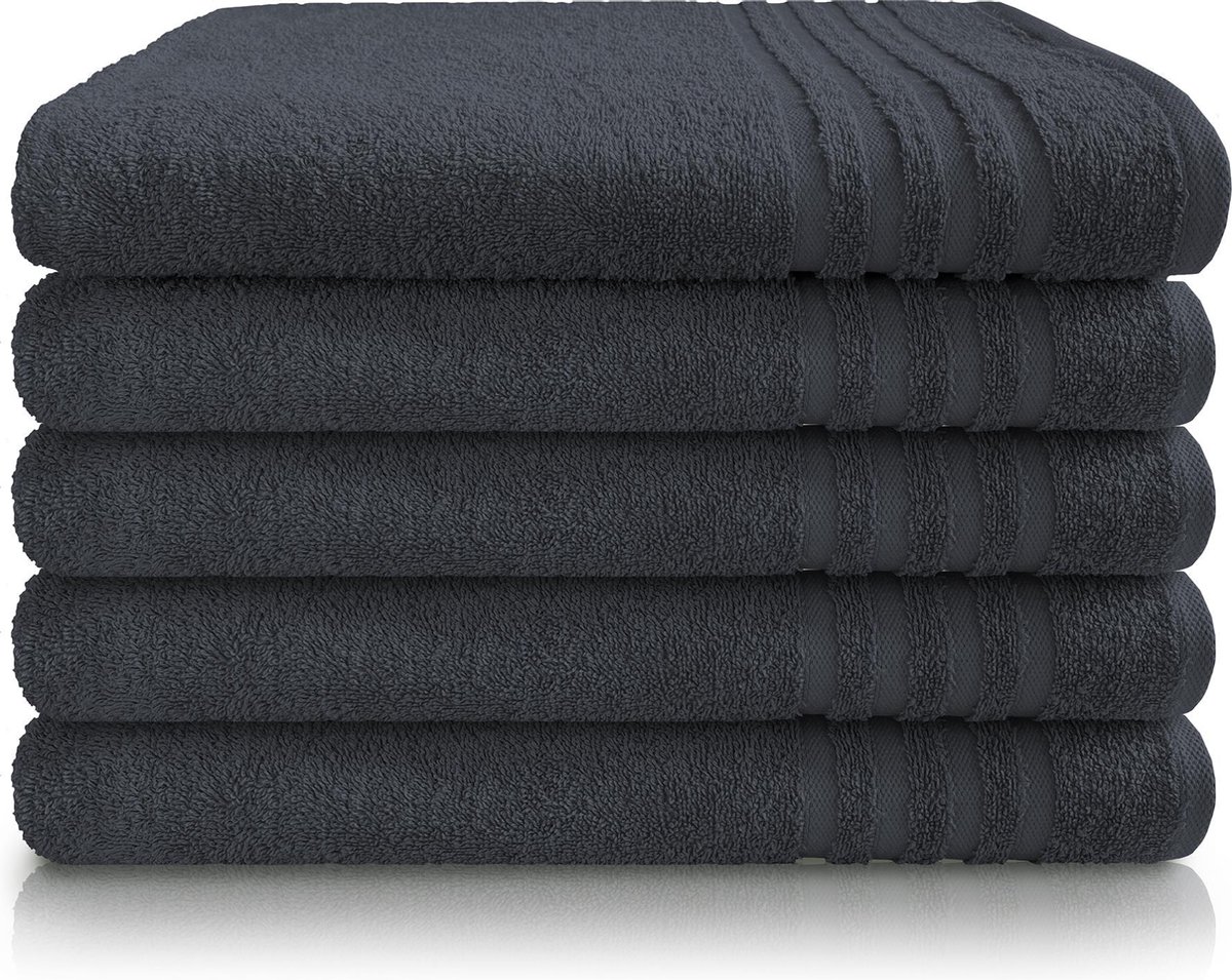 Cillows Handdoek - Hoogwaardige hotelkwaliteit - 70x140 cm - 5 stuks - Antraciet
