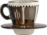 Letsopa Ceramics - Bronze Earth - Espresso kopjes - Koffiekop en Schotelset - Koffiekopjes - Model: Bronze Earth | Handgemaakt in Zuid Afrika - hoogwaardig keramiek - speciaal gema