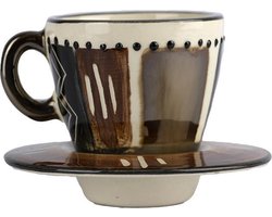 Letsopa Ceramics - Bronze Earth - Espresso kopjes - Koffiekop en Schotelset - Koffiekopjes - Model: Bronze Earth | Handgemaakt in Zuid Afrika - hoogwaardig keramiek - speciaal gemaakt door Letsopa Ceramics voor Nwabisa African Art