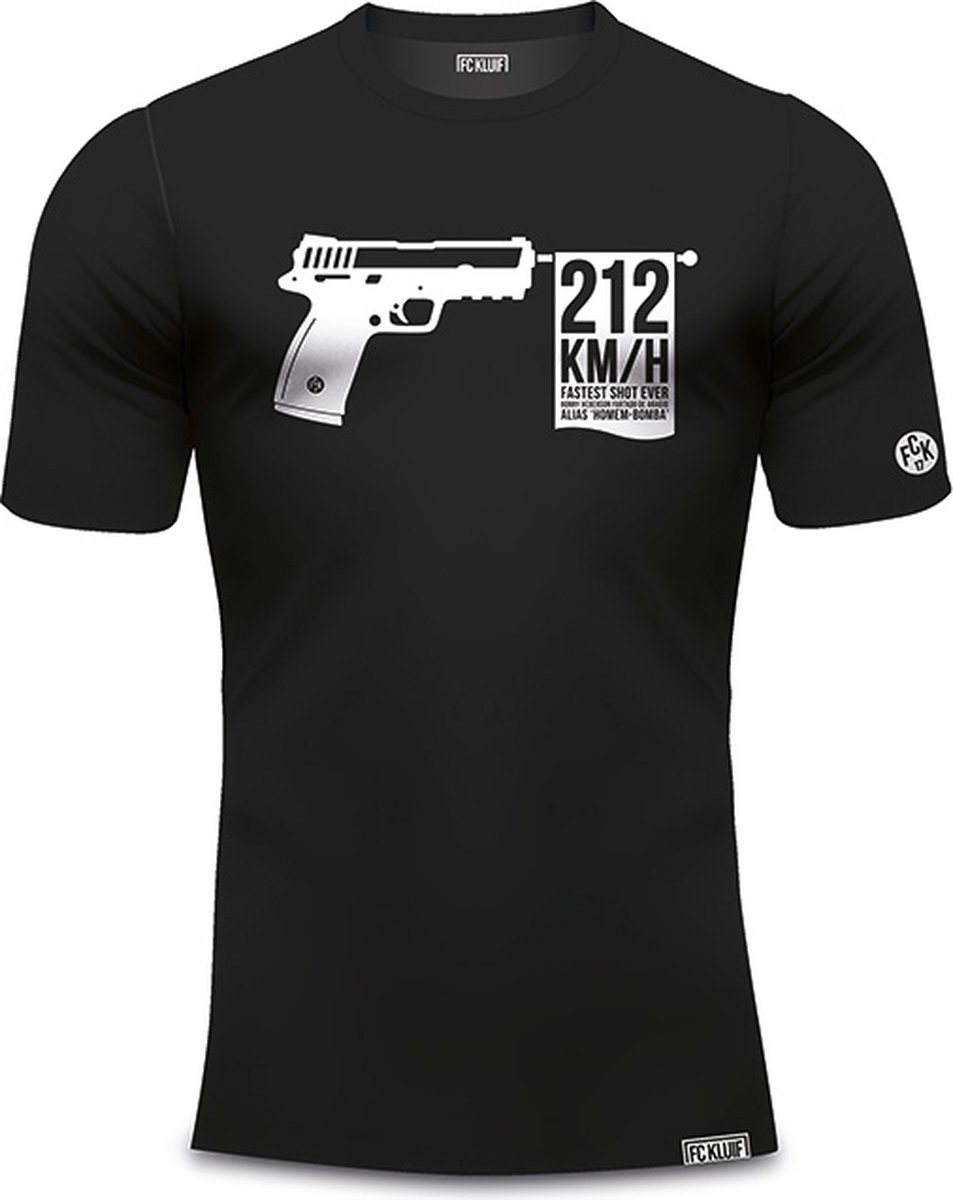 FC Kluif - Voetbal T-shirt - Fastest shot ever - Zwart - Maat S - Regular fit