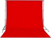 Professioneel 200 x 300 cm Rood Achtergronddoek - Geweven - Red Screen - Product fotografie  - Videografie - Chroma Key - Zonder Stand - Achtergrond Doek - Studio