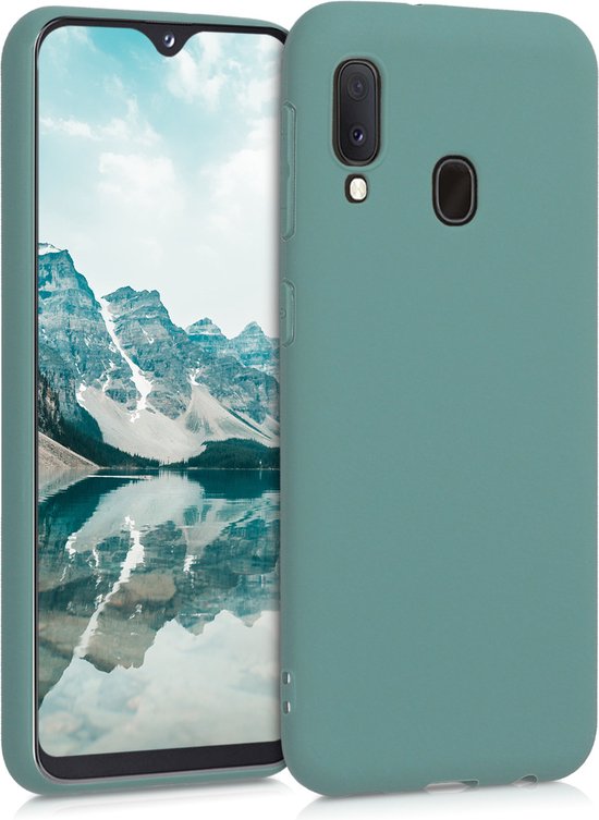 kwmobile telefoonhoesje geschikt voor Samsung Galaxy A20e - Hoesje voor smartphone - Back cover in blauwgroen