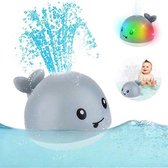 Badspeelgoed | Wally de Walvis  - Grijs | Bad | Badspeeltje | Lichtgevend | Sensor Fontein | Verschillende Multicolor Kleuren Licht