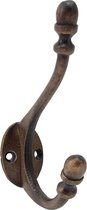 CGB Giftware Antique Gold Mini acorn Twin Hook | From The Ironworks Range | Homeware