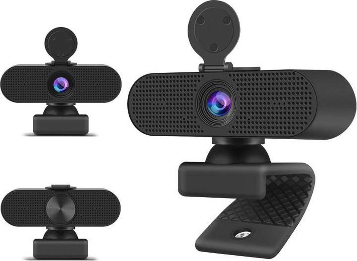 MANI webcam - Voor PC met Microfoon - 1080p - USB - Inclusief webcam cover - Werk & Thuis - Windows & Mac
