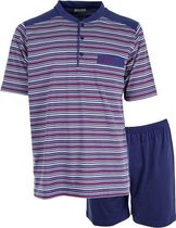 Gentlemen heren shortama | MAAT 4XL | Summer stripes knoop | marine