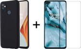 OnePlus Nord N100 hoesje zwart siliconen case hoes cover hoesjes - 1x OnePlus Nord N100 screenprotector
