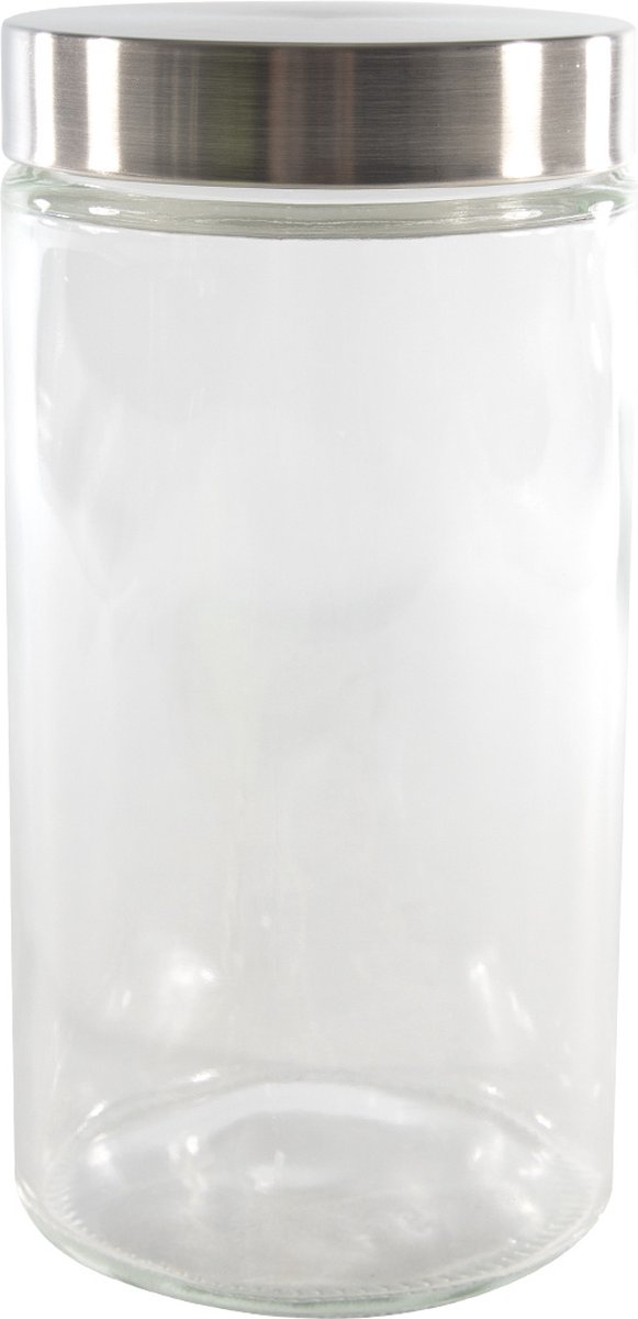 Voorraadpot - Glas/RVS - 1700ml - Ø11.2x22cm