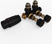 Karex® Valencia Serie Aansluitingset Thermostaatknop Radiatorkraan zwart