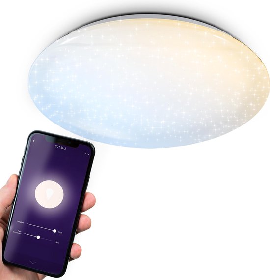 B.K.Licht - Plafondlamp - smart lamp - WiFi - App bediening - dimbaar -  Ø50cm - 40W LED | bol.com