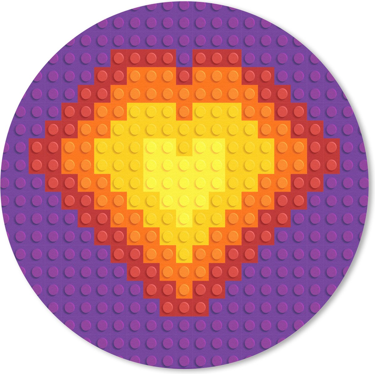 Muismat - Ondervloer met een hart Muismat rond - 20x20 cm - Muismat met foto