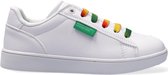 Benetton Label Multicolor Laces Lage sneakers - Leren Sneaker - Meisjes - Wit - Maat 33
