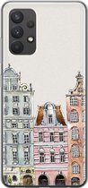 Samsung Galaxy A32 4G hoesje siliconen - Grachtenpandjes - Soft Case Telefoonhoesje - Amsterdam - Multi