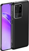Siliconen back cover case - Geschikt voor Samsung Galaxy S20 Ultra - TPU hoesje - Zwart