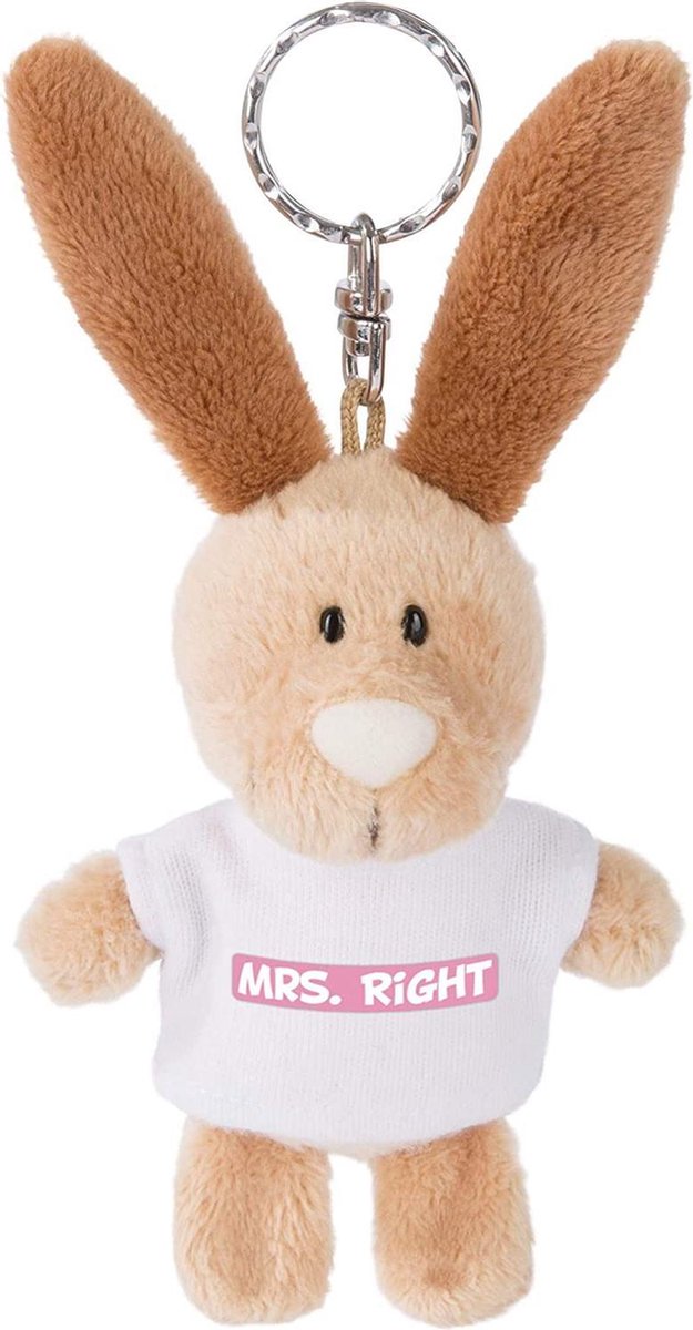 Nici Sleutelhanger Mrs. Right 10 Cm Polyester Bruin