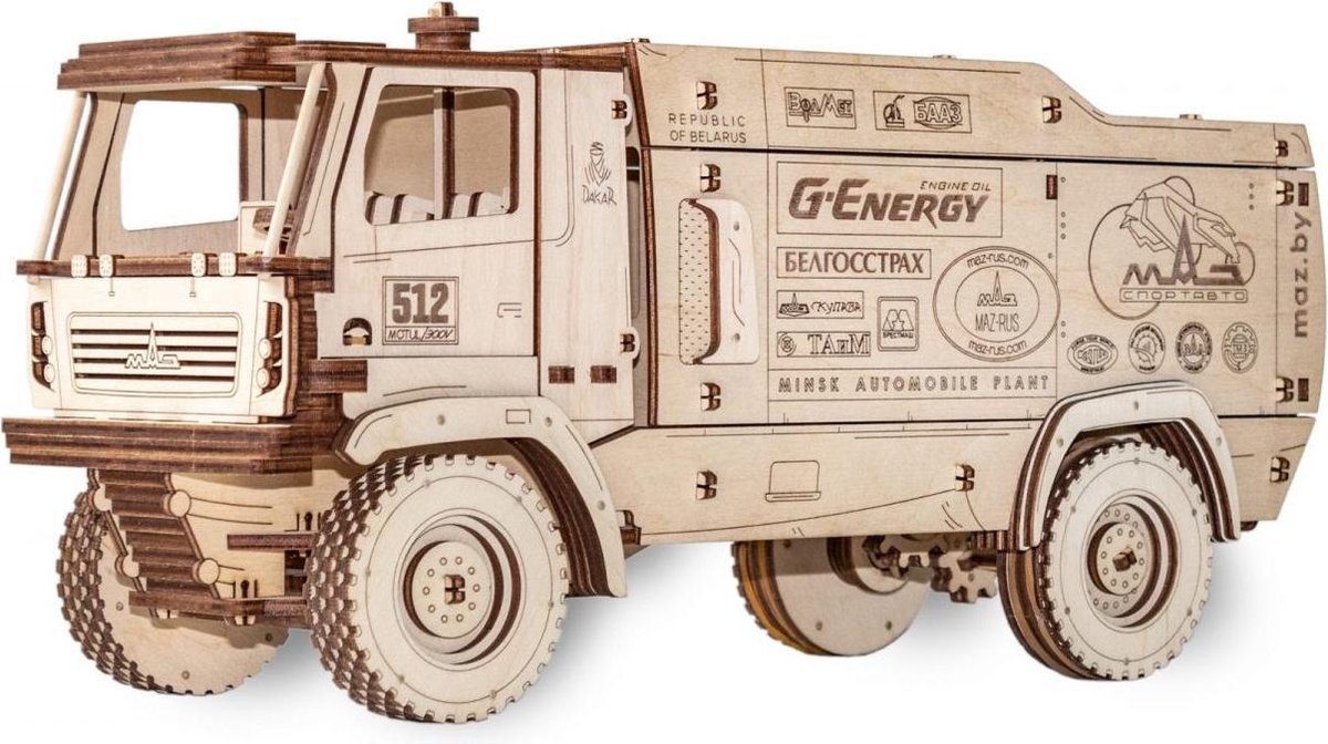 Maquette En Bois 3D - Camion Poids-Lourd 38 Cm