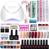 Royala Gellak C Starterspakket + Inclusief UV Lamp + Met 10 Verschillende Gellak Kleuren - Gellak Lamp – Gellac Set - Alle Benodigdheden in Eén - Uitgebreid 62-Delig pakket
