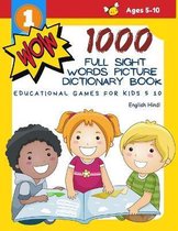 1000 Full Sight Words Picture Dictionary Book English Hindi Educational Games for Kids 5 10