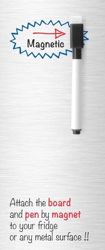 CKB Ltd® Tableau blanc magnétique - Blanc 49x29cm - A3 - pour réfrigérateur - Tableau mémo - Aimant pour réfrigérateur