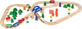 Dodo Toys - Houten Treinset - Treinbaan hout - Trein set - XXL - 70 stuks - Treinen Speelgoed