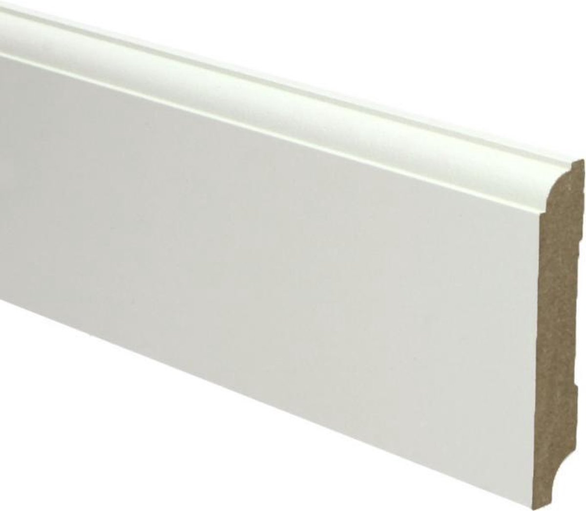Hoge Plinten - MDF - Eigentijdse plint - 90 x15 mm - Wit - Voorgelakt - RAL 9010 - Per 5 stuks 2,4 M