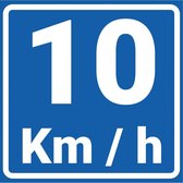 Adviessnelheid 10 km bord - kunststof - A4 100 x 100 mm