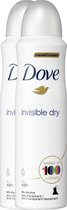 Dove Invisible Dry Anti-transpirant Deodorant - 2 x 150 ml - Voordeelverpakking