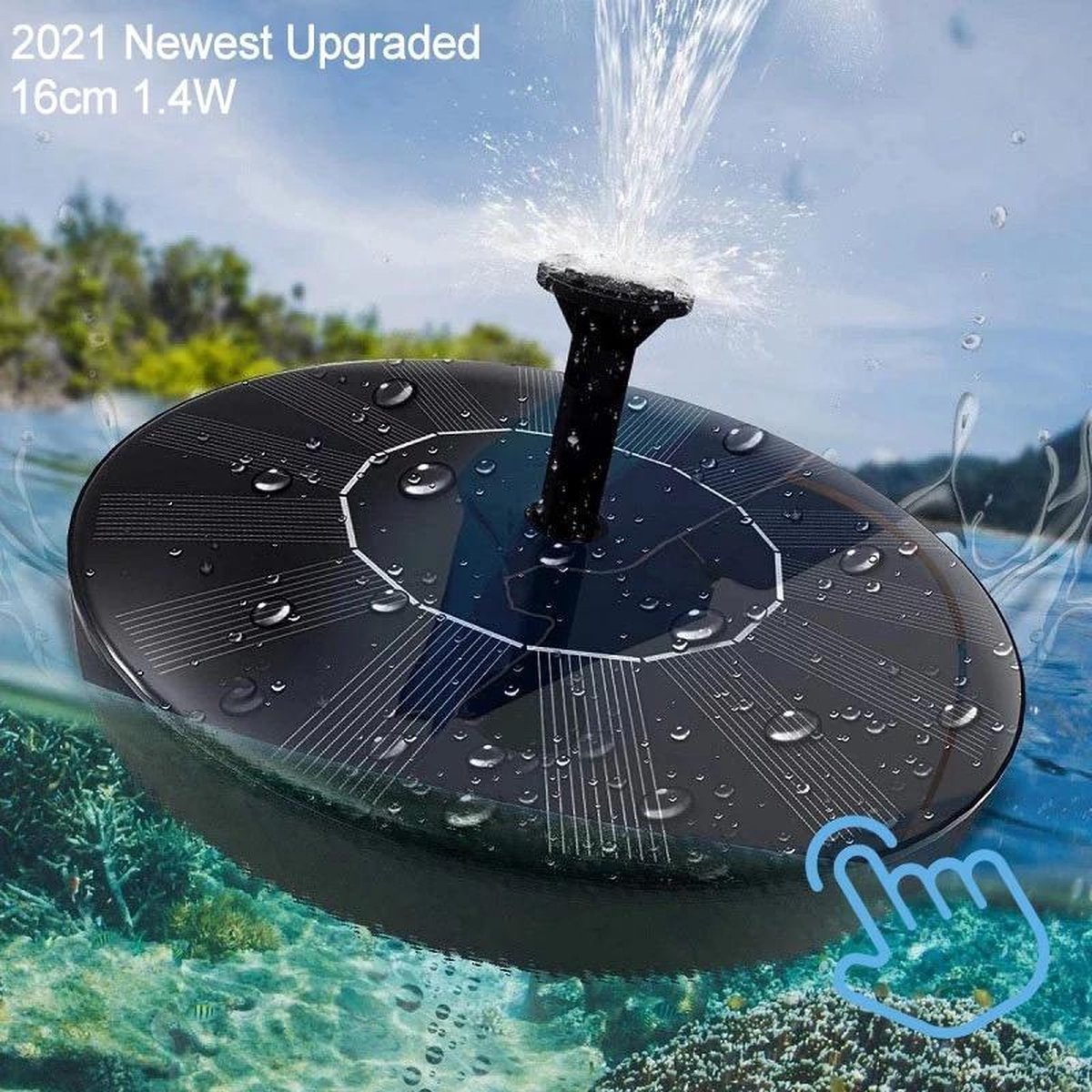 Boadw LED Zonnefontein met 7W Zonnepaneel Ingebouwde 5000 mAh Boadw LED Zonnefontein met 7W Zonnepaneel Ingebouwde 5000 mAh