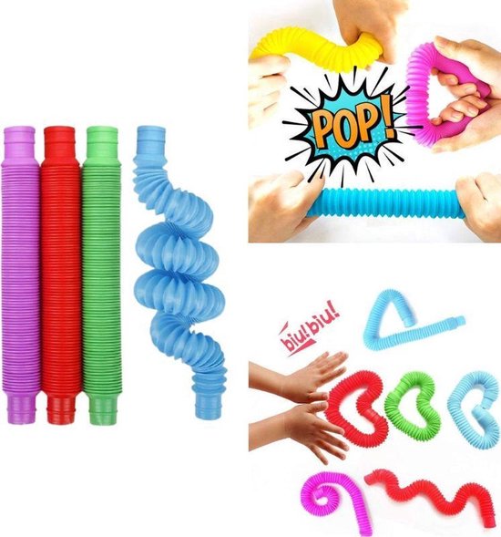 ZTWK - pop it fidget toys - fidget toys - pop it - Mochi Squishy + Pop tube - 6 stuks - ZTWK©