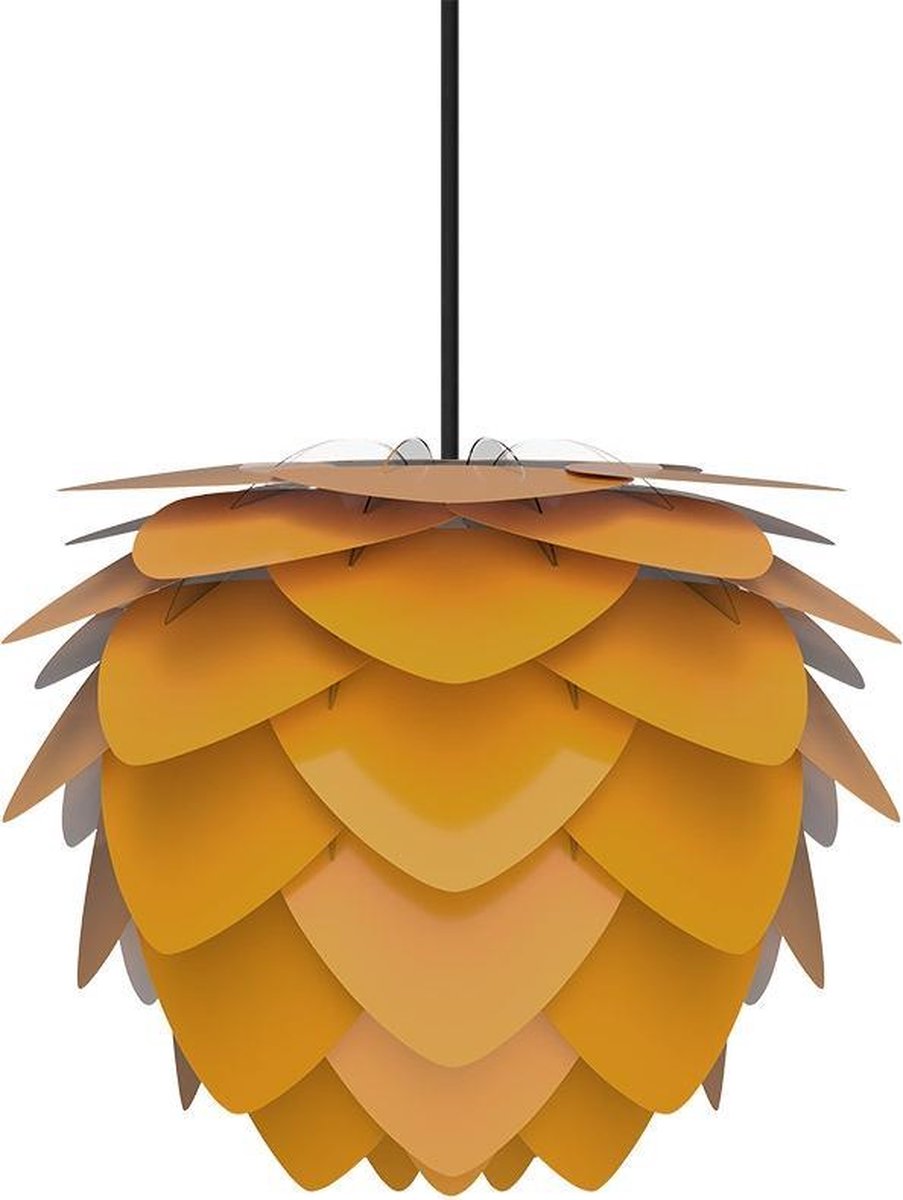 Aluvia Mini hanglamp saffron yellow - met koordset zwart - Ø 40 cm