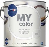 Histor MY Color Muurverf Extra Mat - Reinigbaar - Extra Dekkend - 2.5L - Swansong - Wit
