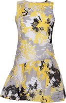 La V  feestelijke jurk met vrolijke kleur Multicolor geel 170 (XS) ( Valt klein)