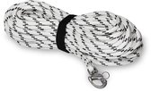 Spinakerval kant en klaar 10mm 35 meter blauw swivel snap shackle