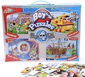 Puzzel - Speelgoed - Mega 4 pack Boy’s puzzels - Voetal puzzel - Helicopters puzzel - Ruimtevaart puzzel - Piratenboot puzzel - kids