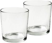 Set van 8x stuks kaarsenhouders voor theelichtjes/waxinelichtjes transparant  13 x 12.5 cm - Stevig glas/glazen kaarsjes houders