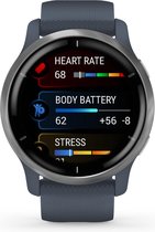 Garmin Venu 2 Health Smartwatch - Amoled touchscreen - Stappenteller - 11 dagen batterij - Granite Blue