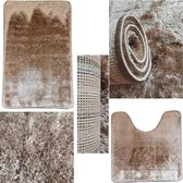 SUMA Badkamermat   2-Delige Antislip Hoogpolig Shaggy 50cm x 50cm ,50x80 cm  ( Code 93 )