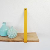 Leren plankdragers oker geel – 2,5 cm breed – Echt leer –  Set van 2 stuks - Handmade in Holland - 18 kleuren!