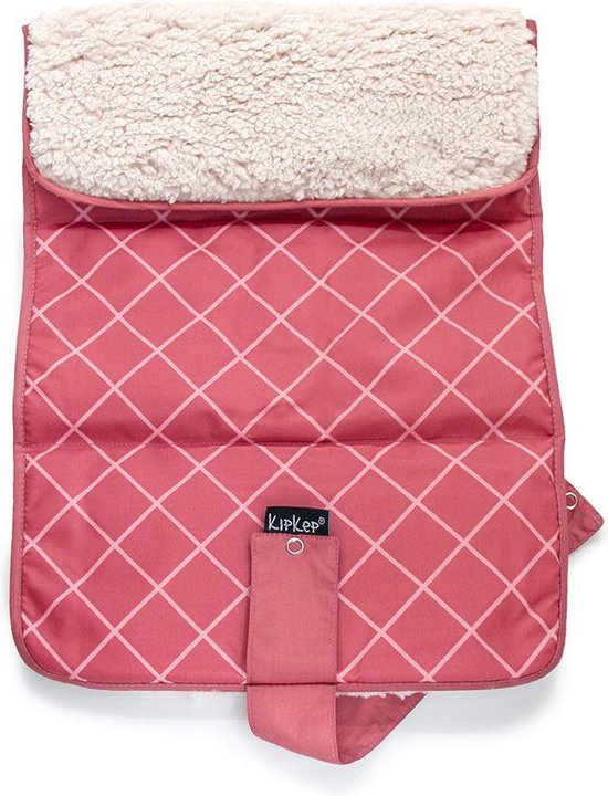 Product: KipKep Napper Verschoonmatje - Dusty Clay - teddy binnenkant - wasbaar matje - gerecyclede materialen, van het merk KipKep