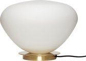 HÜBSCH INTERIOR - Tafellamp van melkglas met messing voet - ø39xh28cm