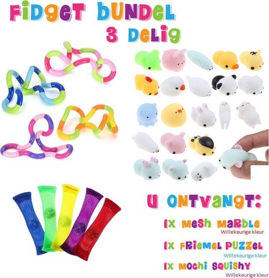 Fidget Toys pakket onder de 10 euro - Friemel puzzel - Mochi Squishy - Mesh  Marble -... | bol.com