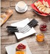 Rosenstein & Söhne broodmes: Ontbijtmes met gekartelde rand van roestvrij chroomstaal, set van 6